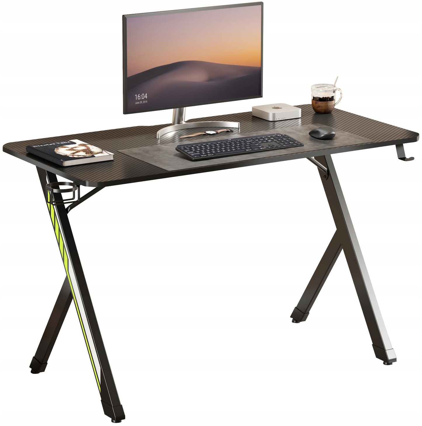 Biurko Gamingowe 120 cm Czarne Carbon
