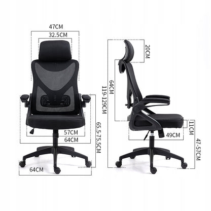 Fotel Biurowy Ergonomiczny Obrotowy Czarny