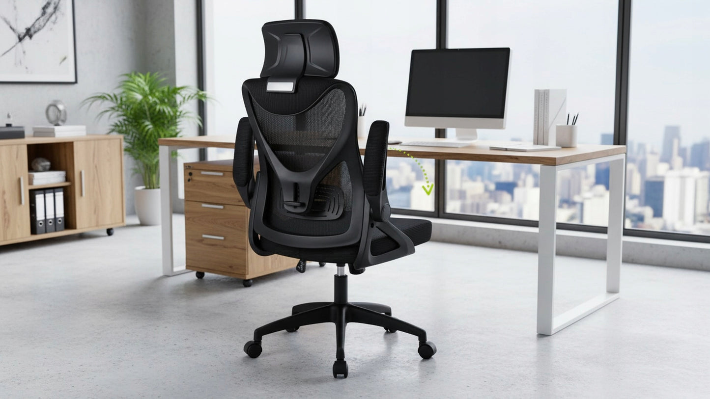 Fotel Biurowy Ergonomiczny Obrotowy Czarny