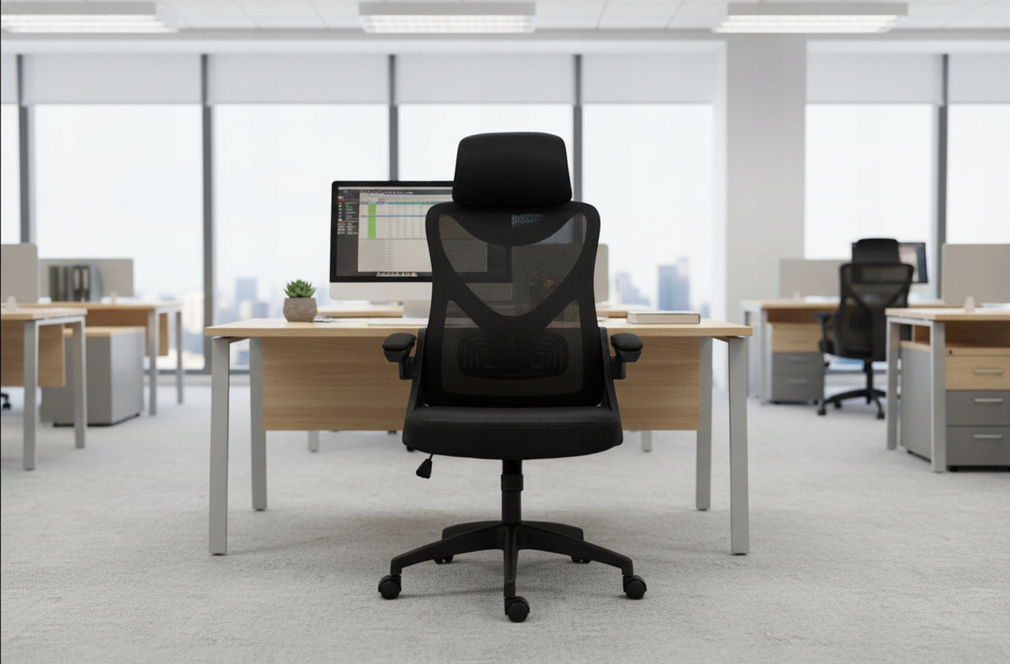 Fotel Biurowy Ergonomiczny Obrotowy Czarny