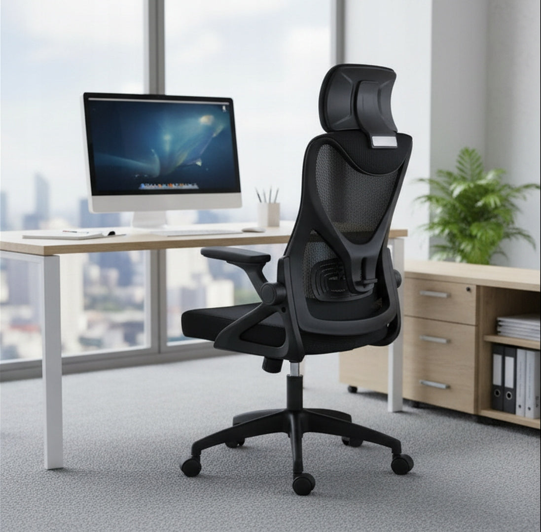 Fotel Biurowy Ergonomiczny Obrotowy Czarny