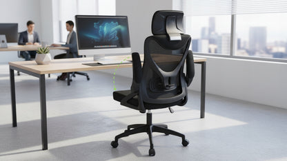 Fotel Biurowy Ergonomiczny Obrotowy Czarny