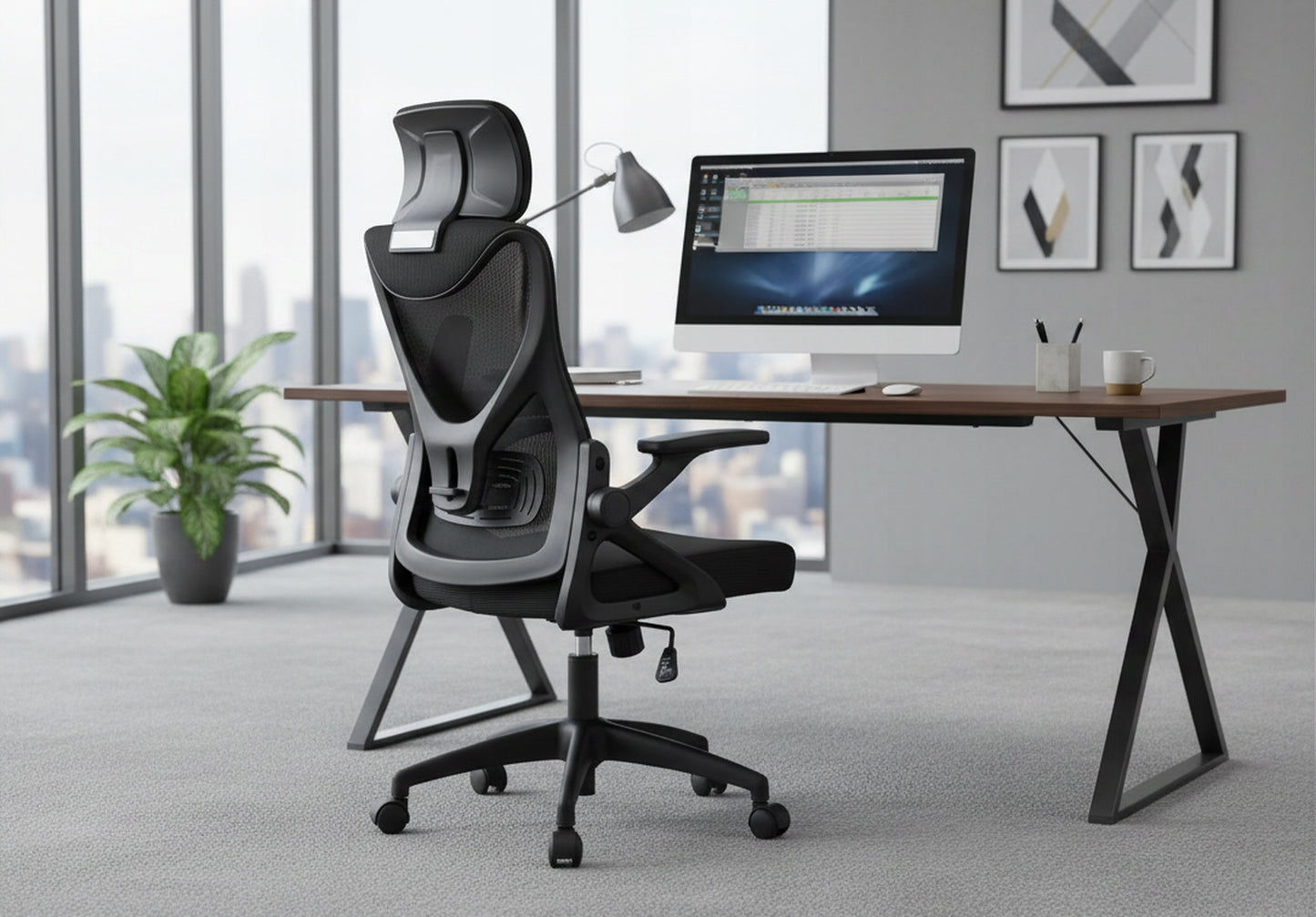 Fotel Biurowy Ergonomiczny Obrotowy Czarny