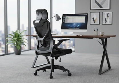 Fotel Biurowy Ergonomiczny Obrotowy Czarny